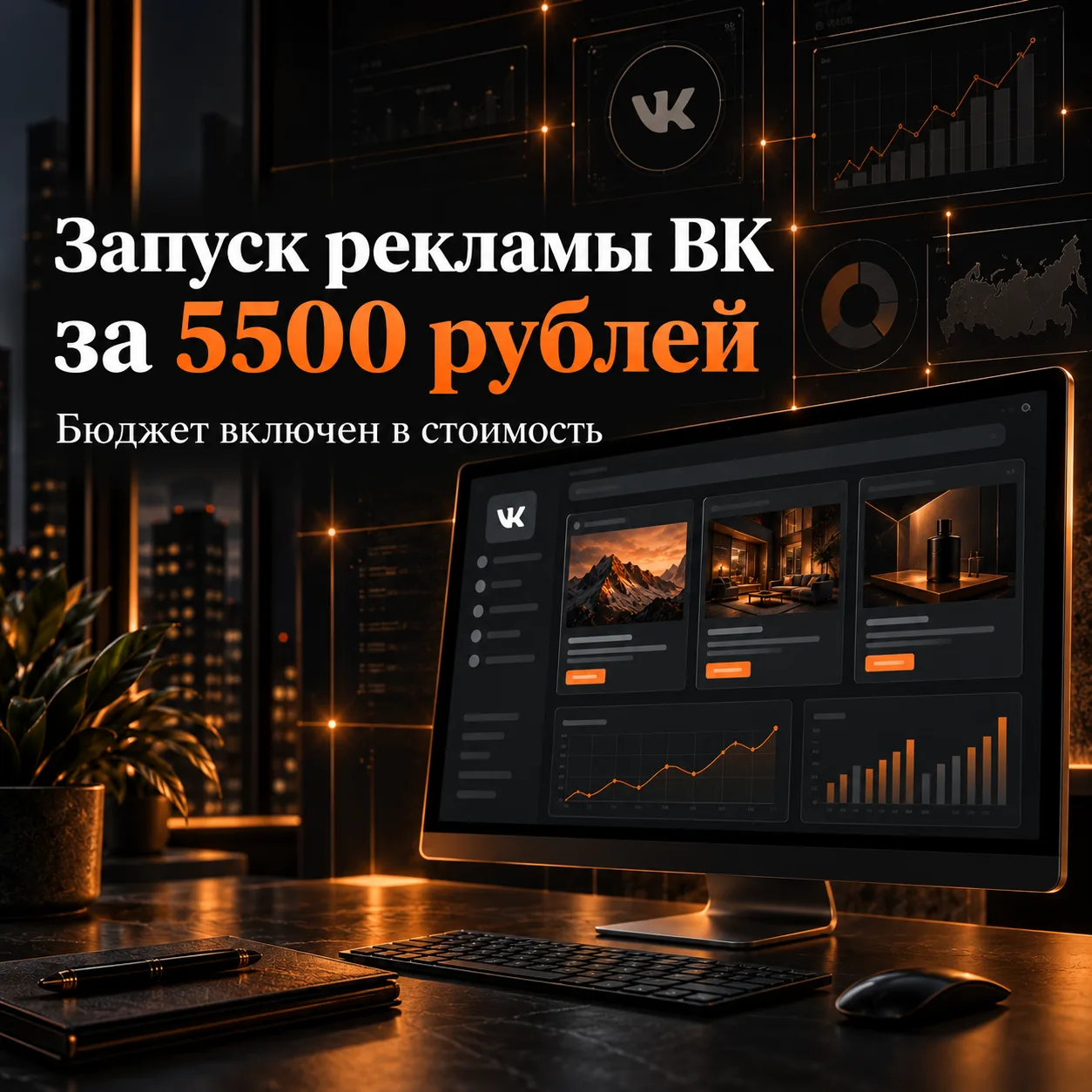 Тестовый запуск рекламы ВК за 5 500 ₽