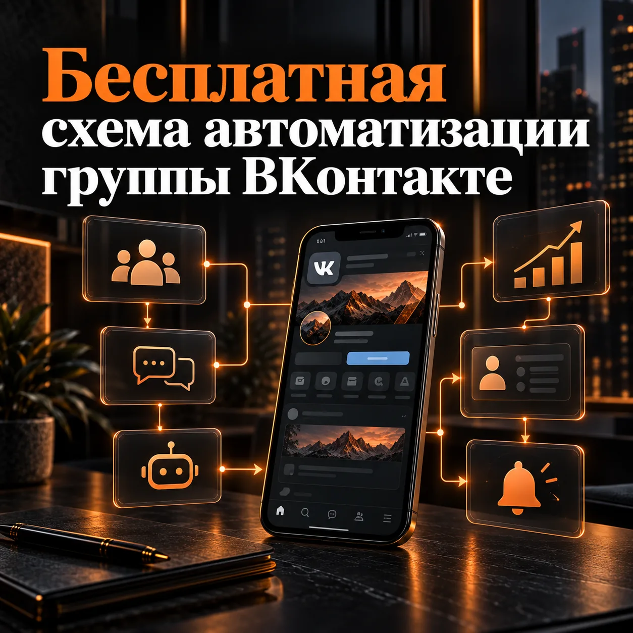 Бесплатная схема автоматизации группы ВКонтакте