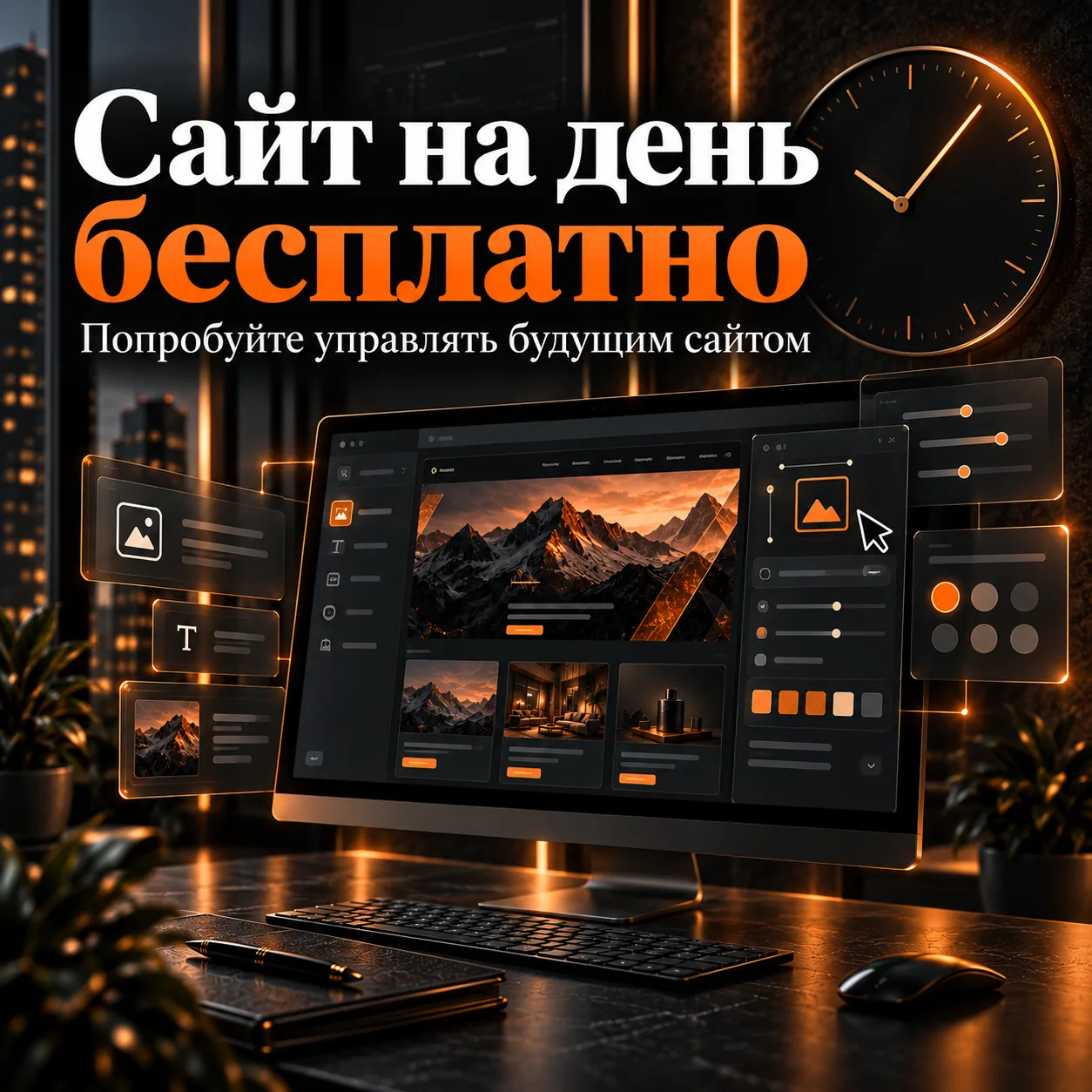 Попробуйте управлять сайтом — день бесплатно